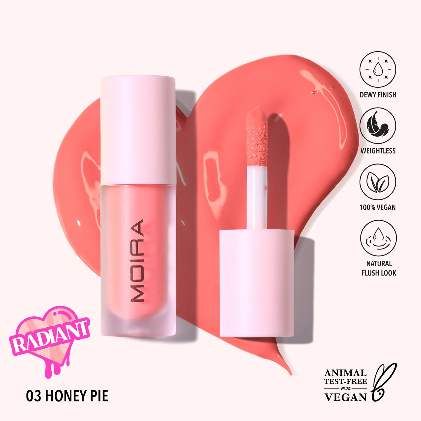 Moira Love Steady Liquid Blush  (003, Honey Pie)