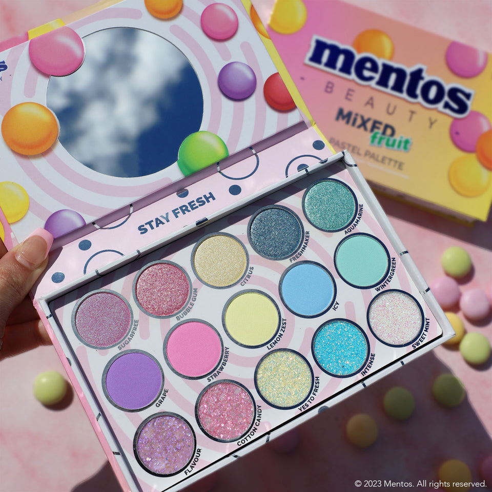 Rude Cosmetics Mentos mixed fruit pastel palette.